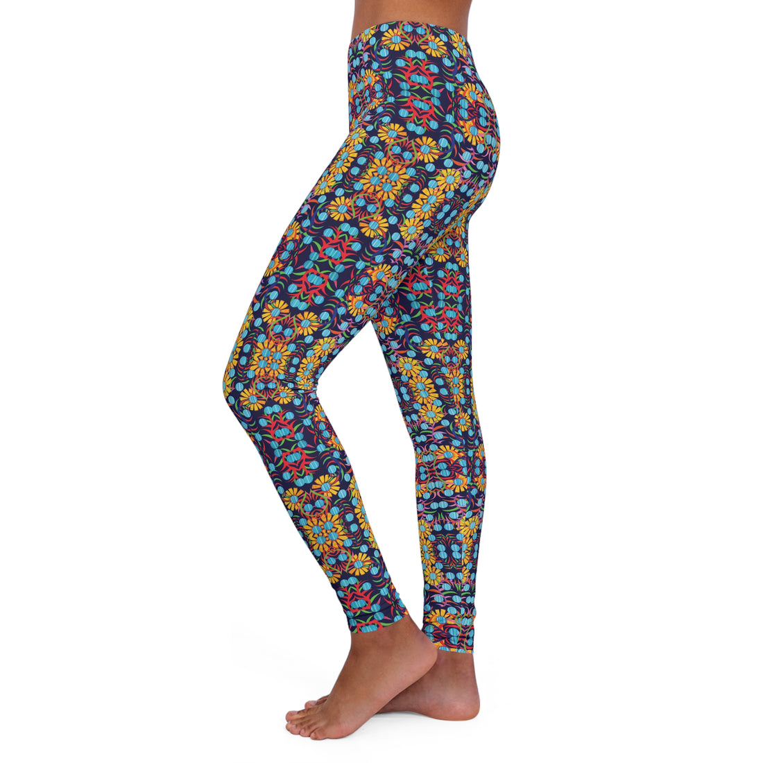 Ink Sunflower Spandex Leggings