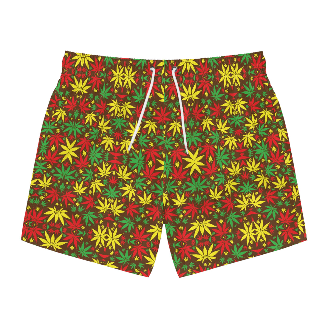 Brown Tropical Rasta Toned Swimming Trunks