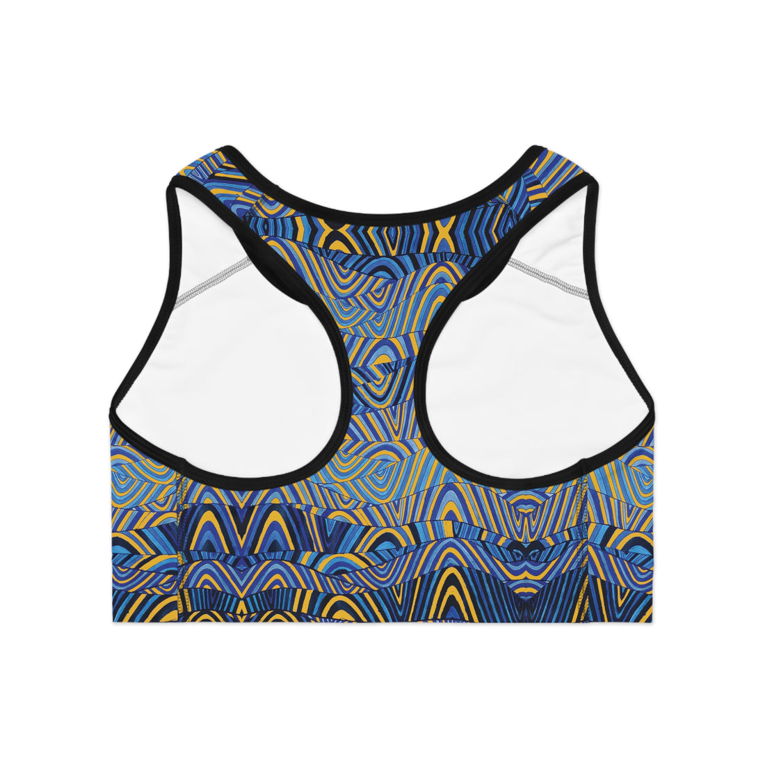 Yellow Sonic (AOP) Racerback Sports Bra