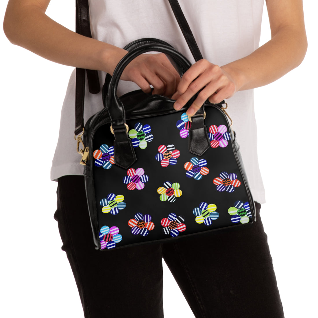 Black Candy Florals AOP Handbag