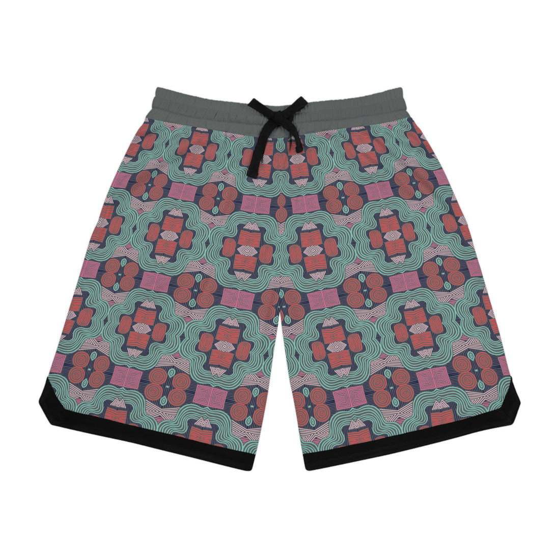 Ash Geometric Print Basketball Rib Shorts (AOP)