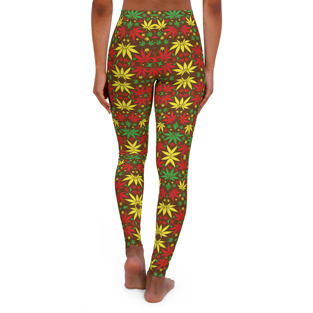 Brown Tropical Rasta Toned Spandex Leggings