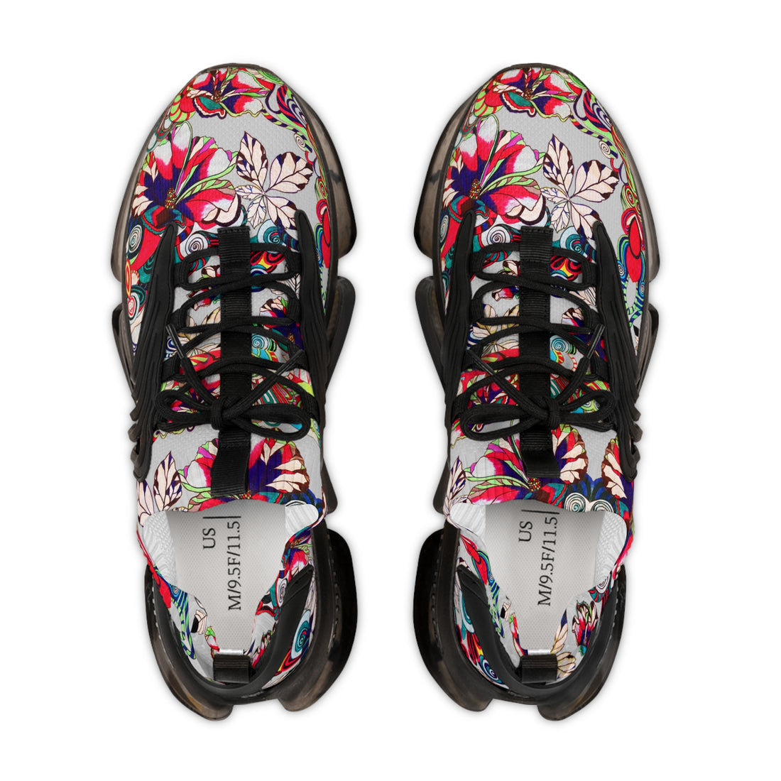 Slate Floral Pop OTT Men's Mesh Knit Sneakers