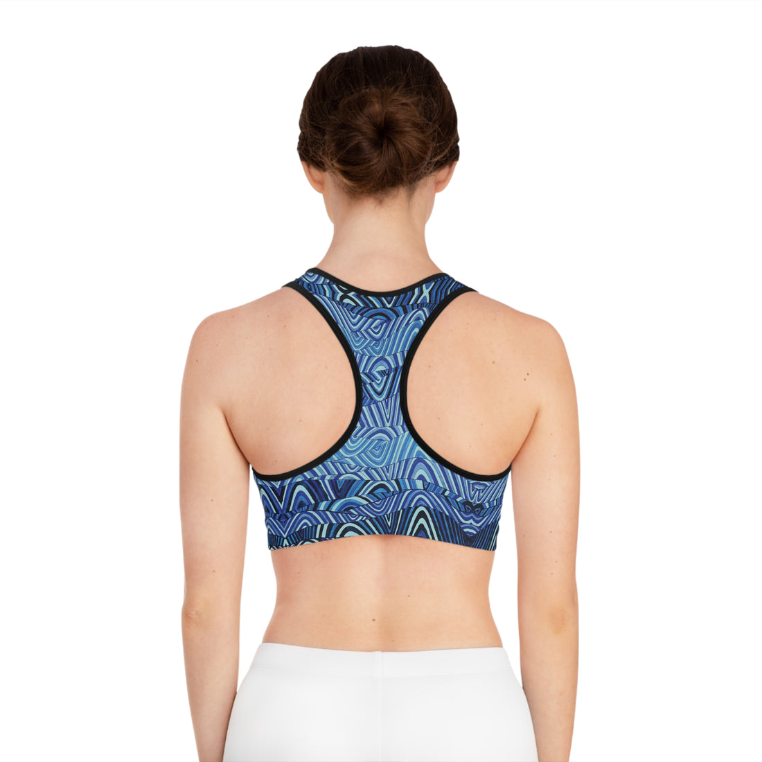 Icy Blue Sonic (AOP) Racerback Sports Bra