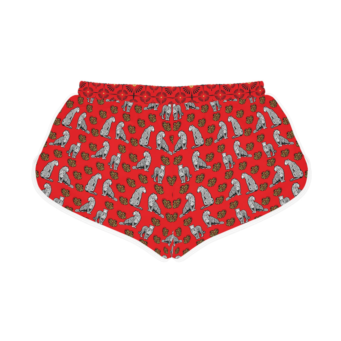 Red Cheetah Hearts Relaxed Shorts