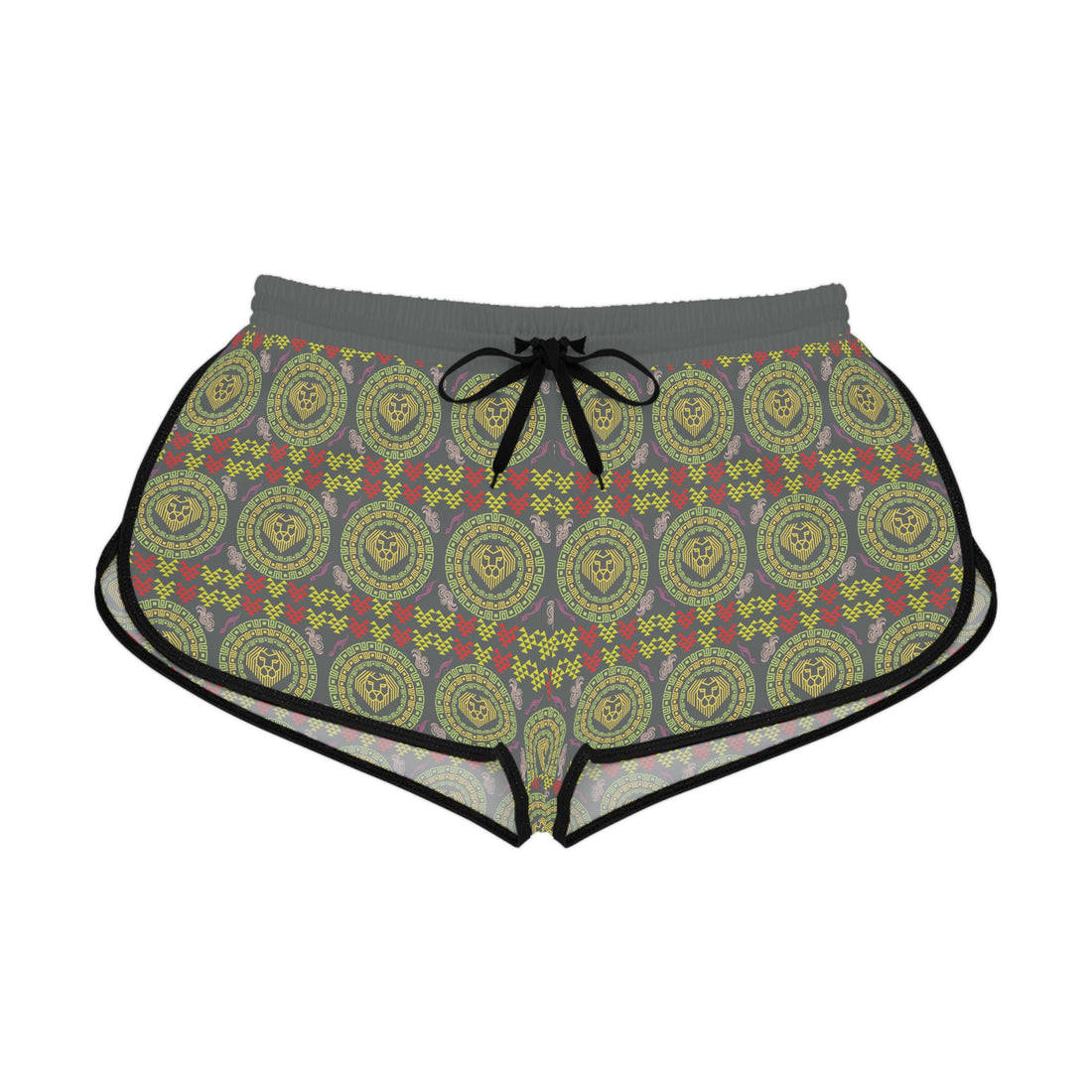 Ash Geo Lion Head Relaxed Gym Shorts