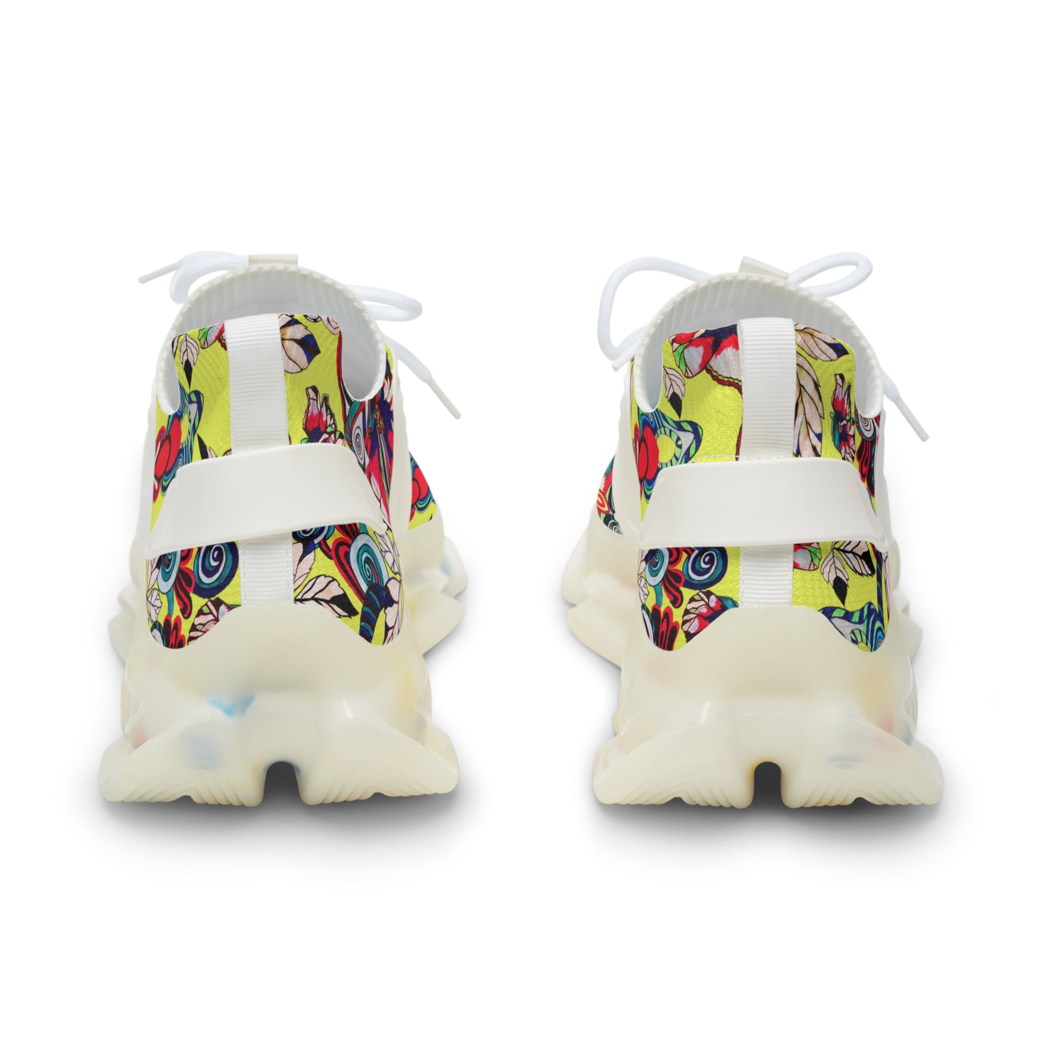 Canary Floral Pop OTT Men's Mesh Knit Sneakers