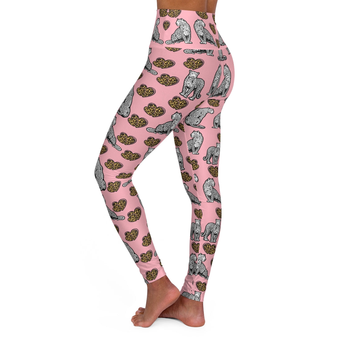 Blush Pink Cheetah Racerback Sports Bra & Yoga Leggings Bundle