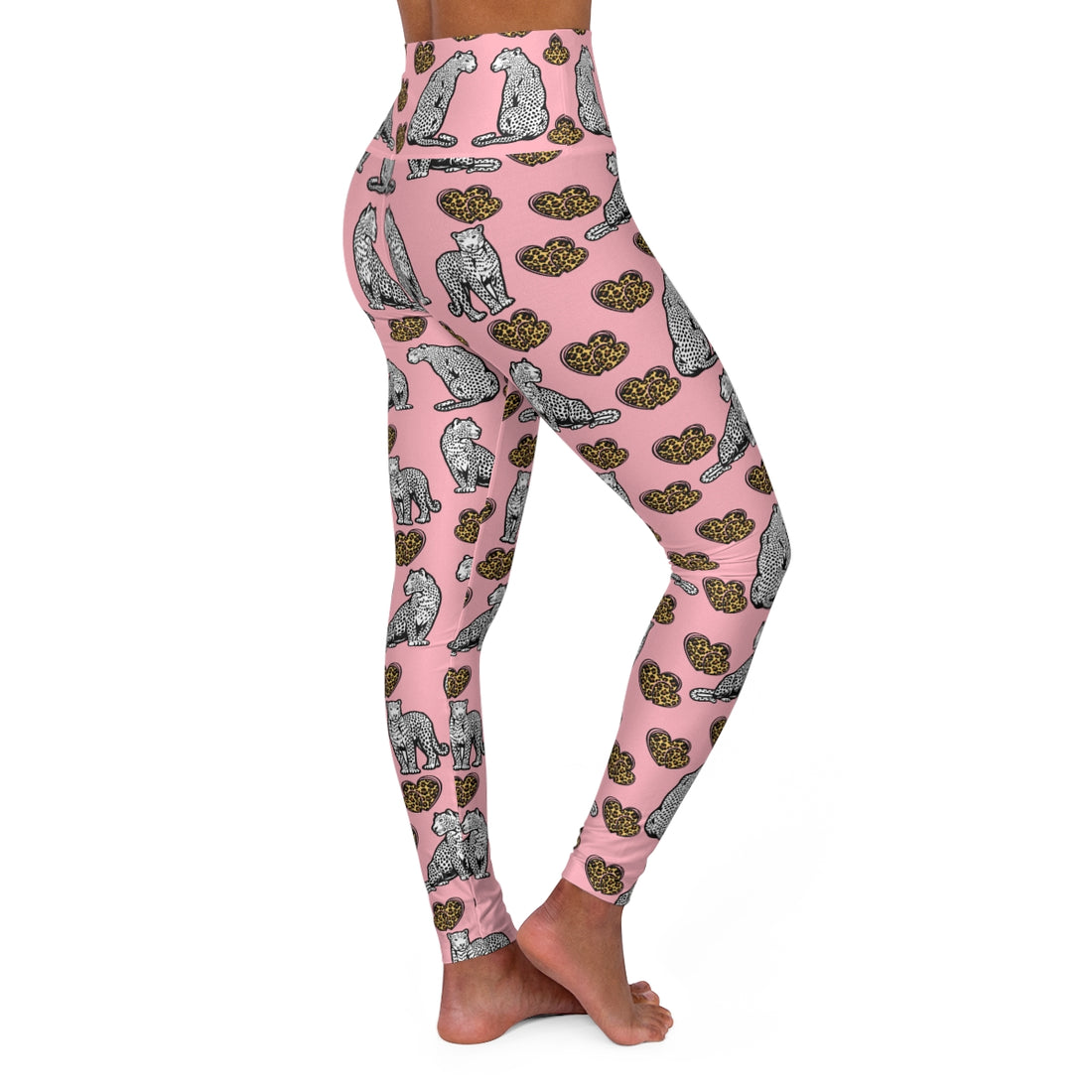 Blush Pink Cheetah Racerback Sports Bra & Yoga Leggings Bundle