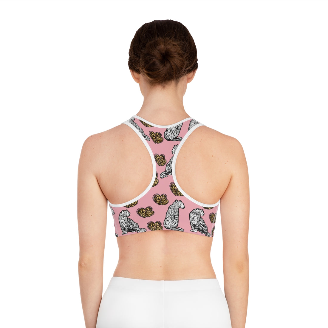 Blush Pink Cheetah Racerback Sports Bra & Yoga Leggings Bundle