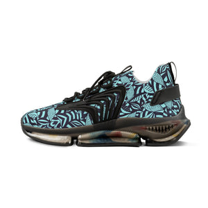 Icy Blue Tropical Minimalist OTT Men's Mesh Knit Sneakers