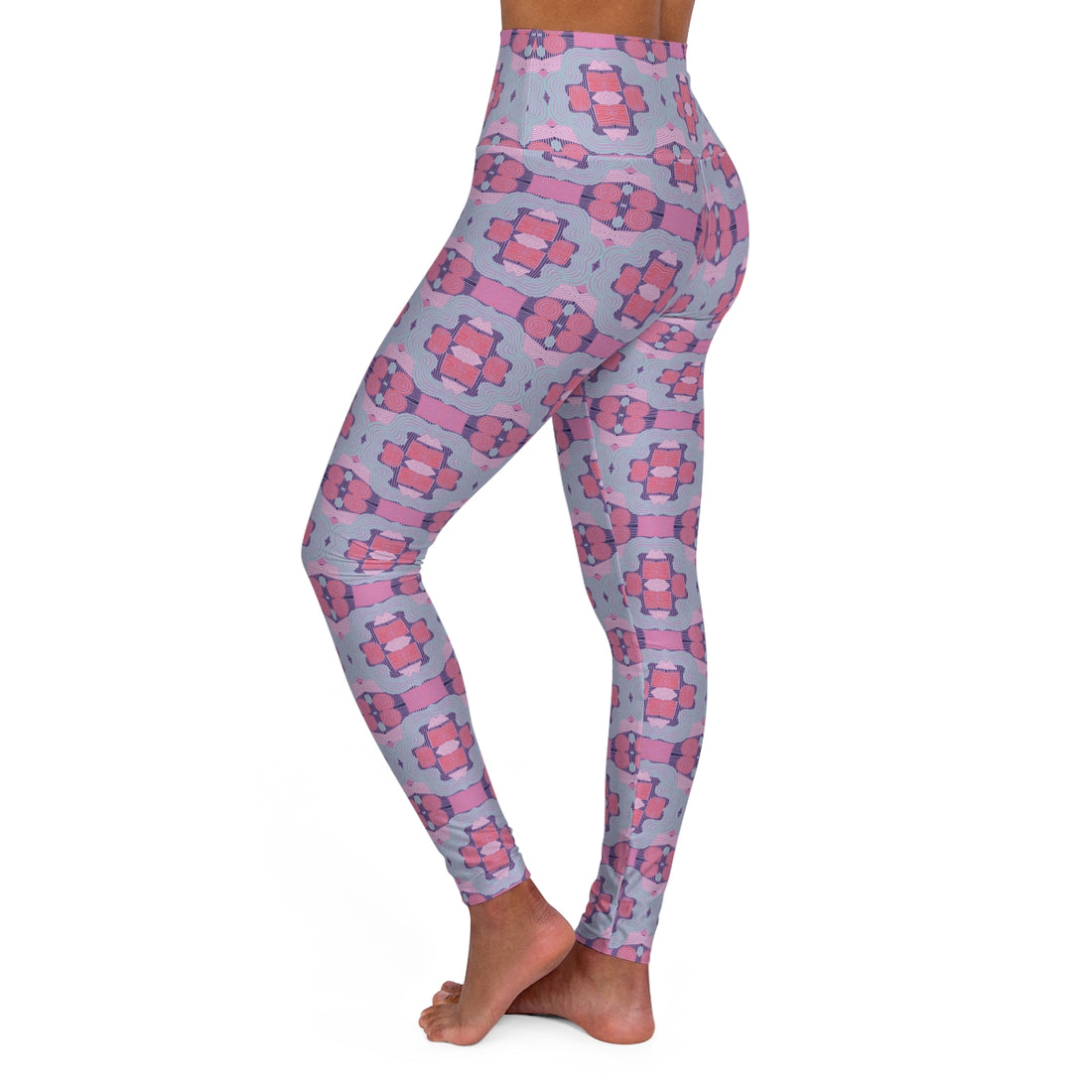 Lilac Geometric Print Racerback Bra & Yoga Legging Bundle