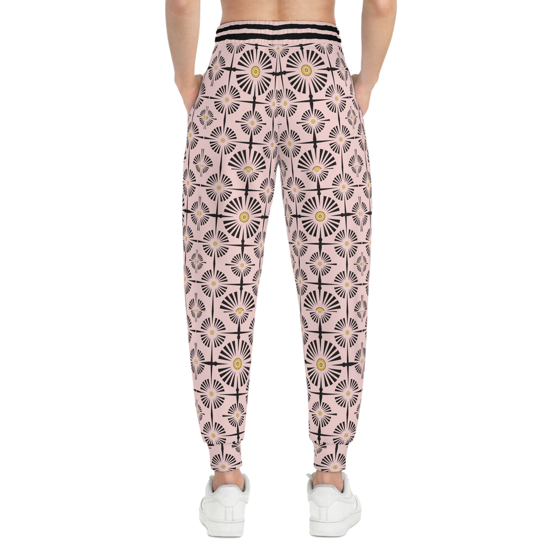 Pale Pink Wheels & Spokes Print Unisex Joggers