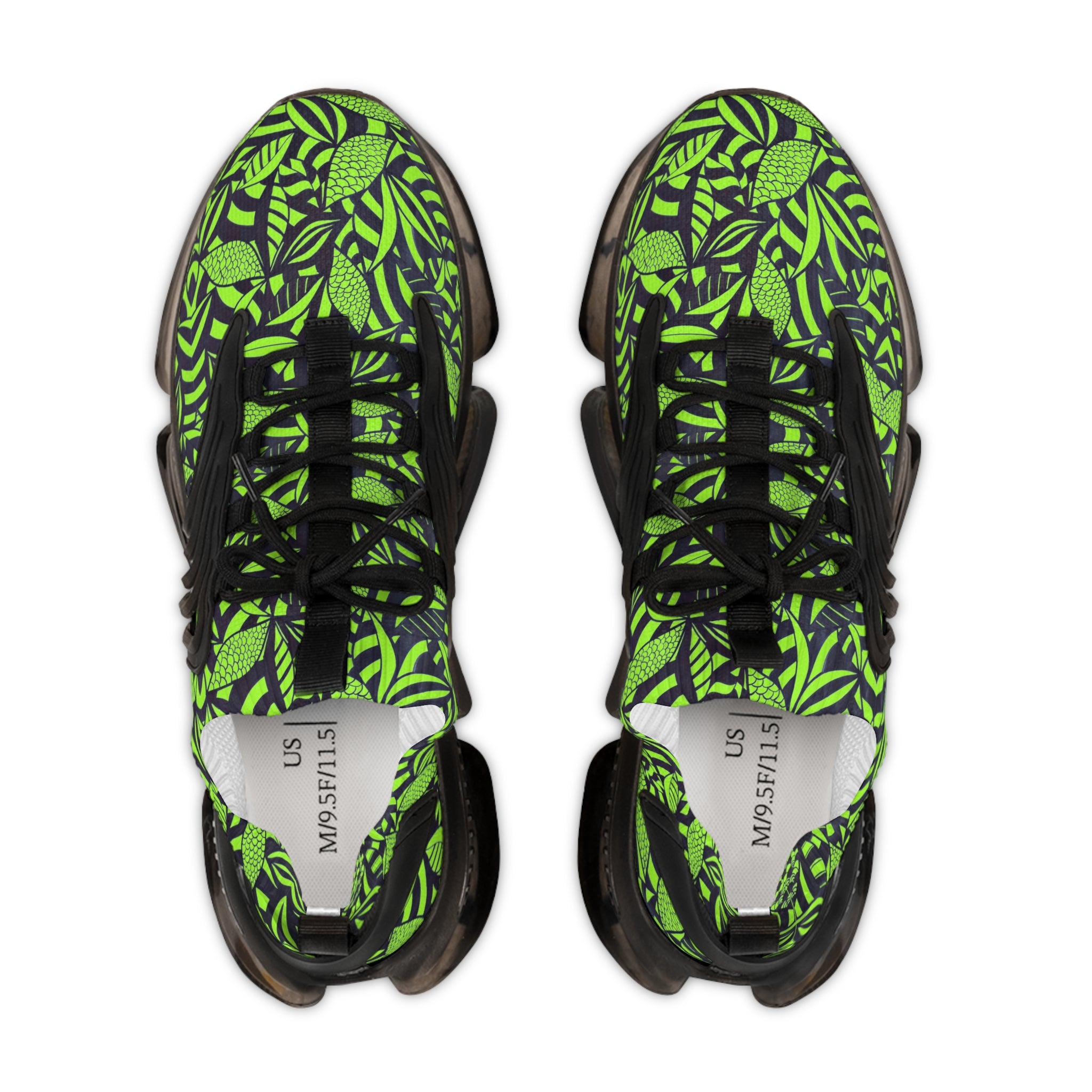 Lime Green Tropical Minimalist OTT Men's Mesh Knit Sneakers