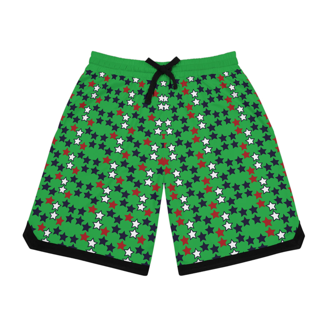 Lawn Green Stardom Basketball Rib Shorts (AOP)