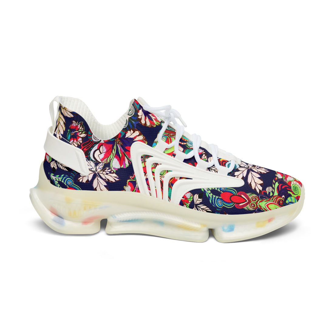 Ink Floral Pop OTT Women's Mesh Knit Sneakers