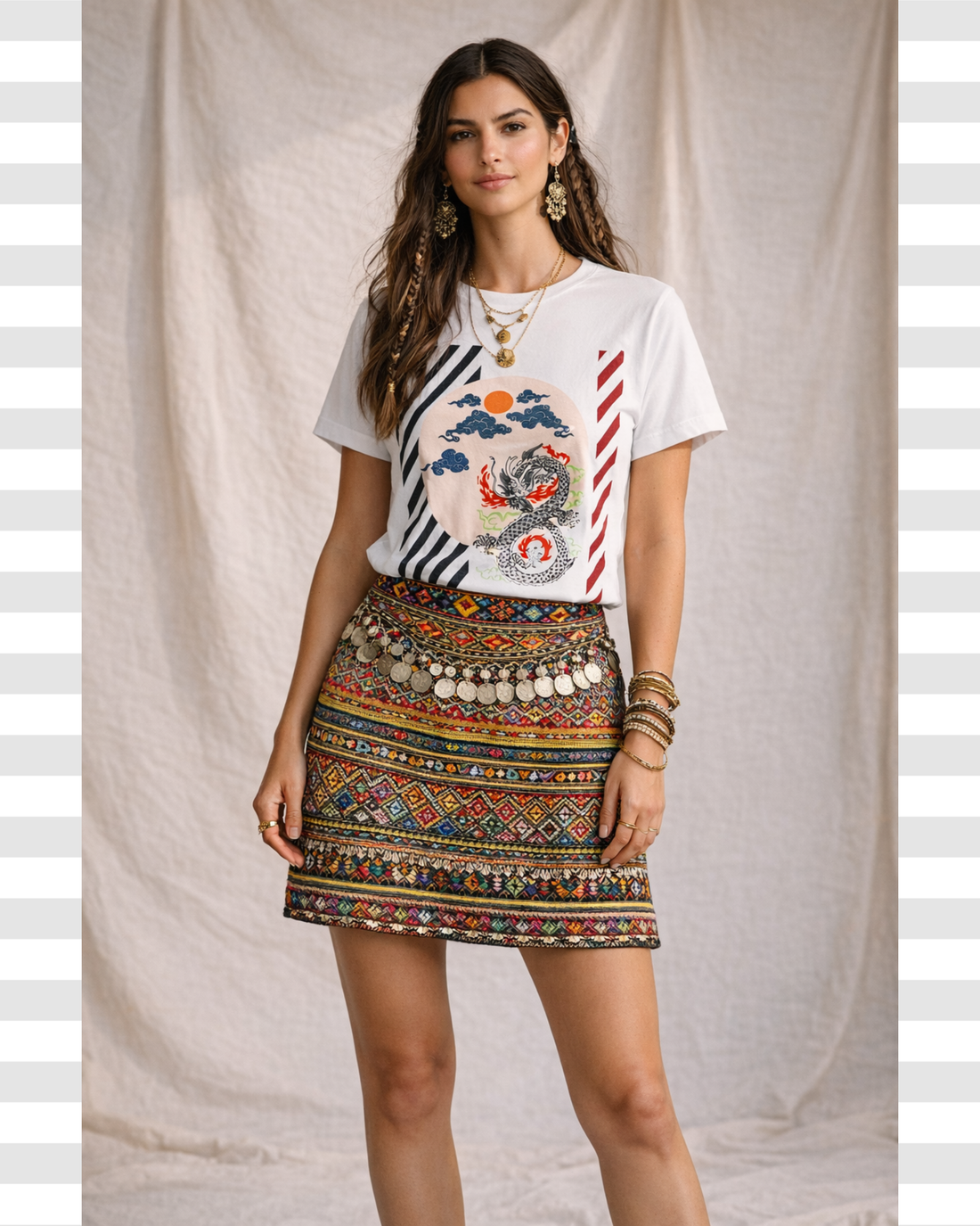 Oriental Dragon Cotton Unisex Tee