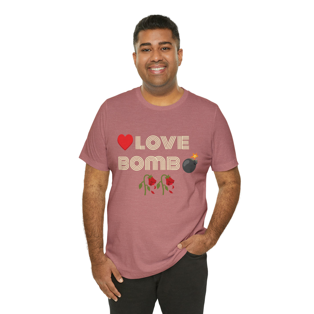 Unisex Love Bomb Typography Jersey Tee