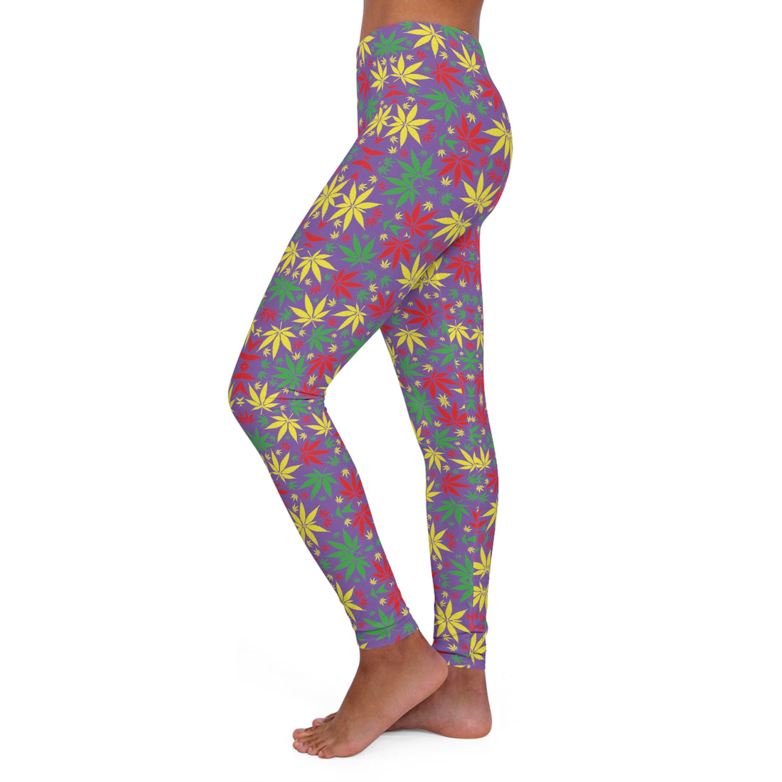 Pearl Purple Tropical Rasta Toned Spandex Leggings