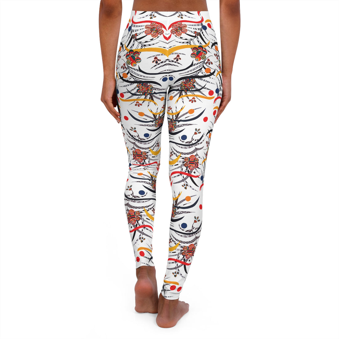White Wilderness Print Spandex Leggings