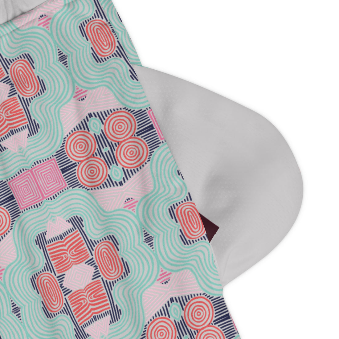 Slate Geometric Print Basketball Rib Shorts (AOP)