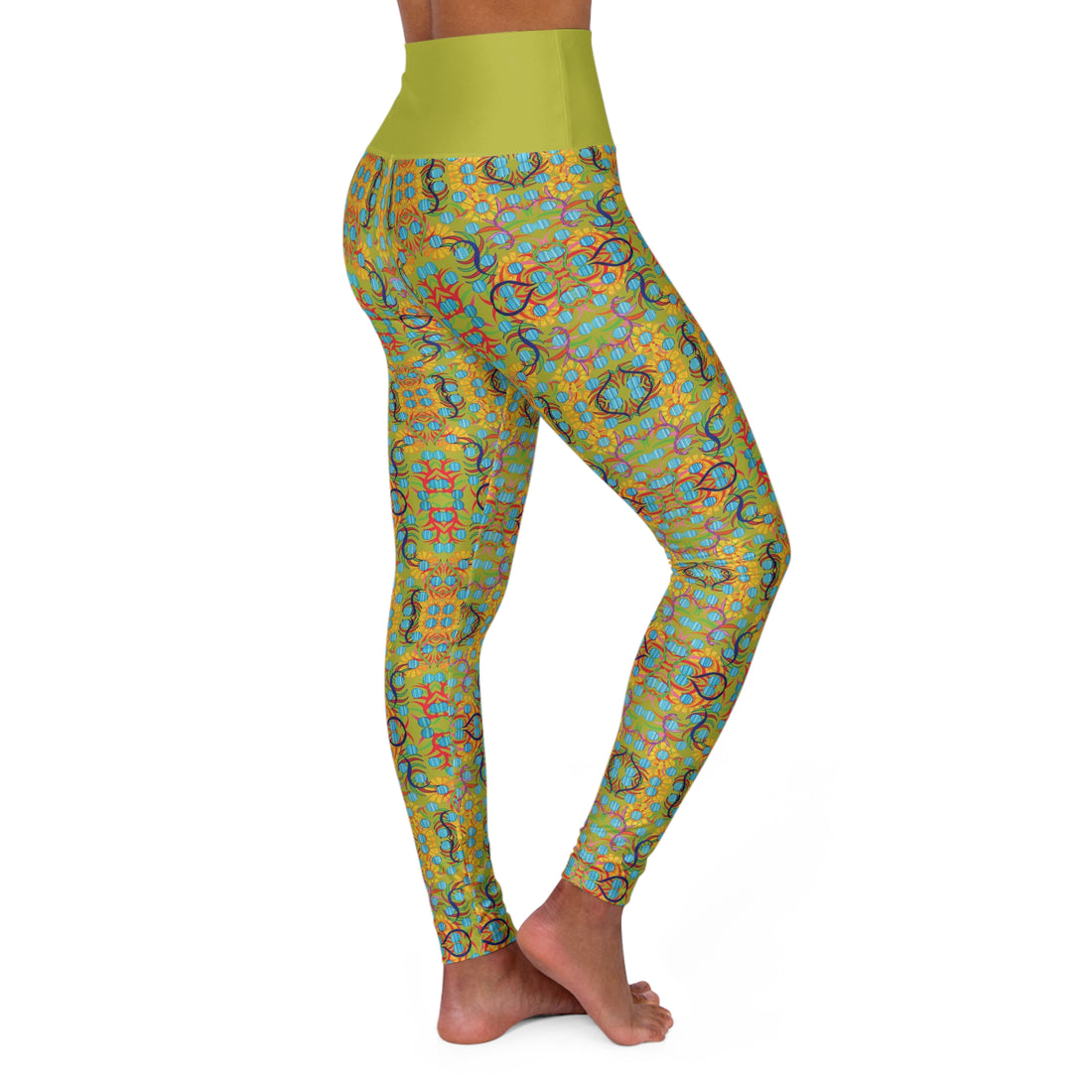 Olive Glow Sunflower Yoga Leggings