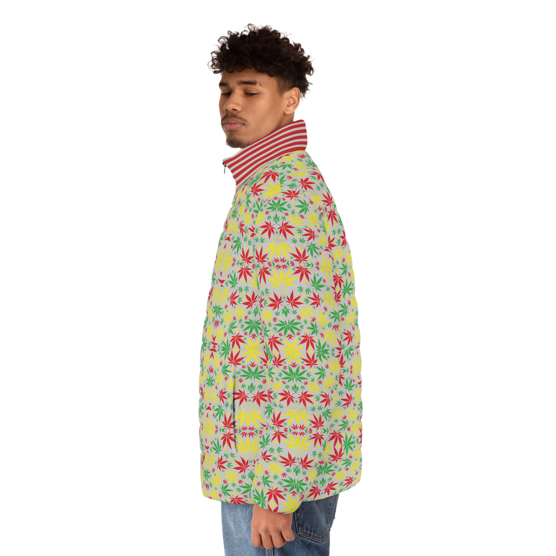 Slate Tropical Rasta Toned Men's Puffer Jacket