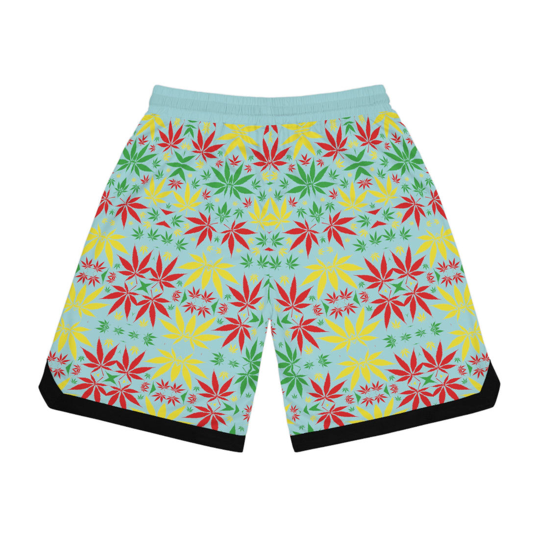 Icy Blue Rasta Toned  Basketball Rib Shorts (AOP)