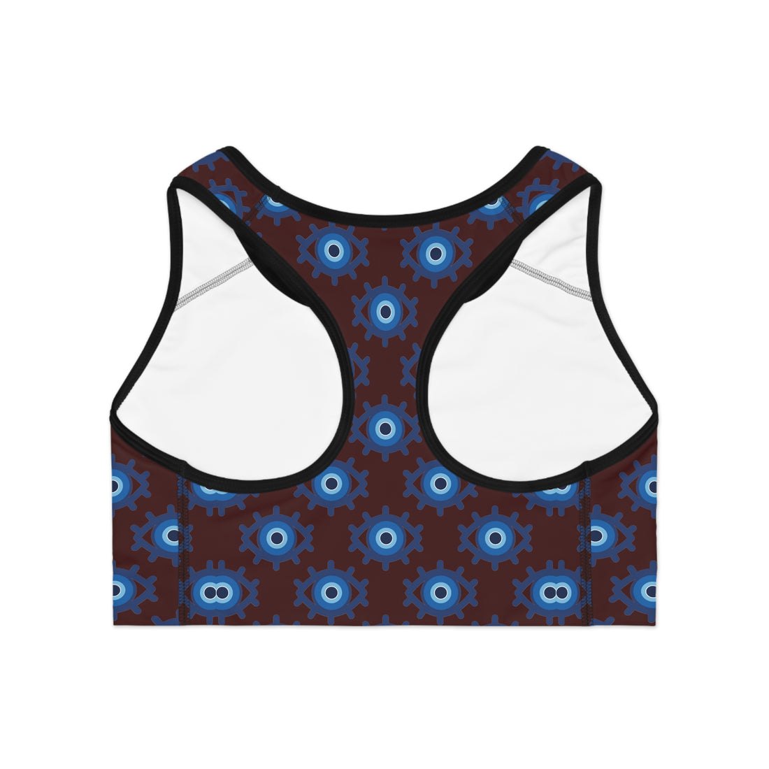 Marsala Evil Eye (AOP) Sports Bra