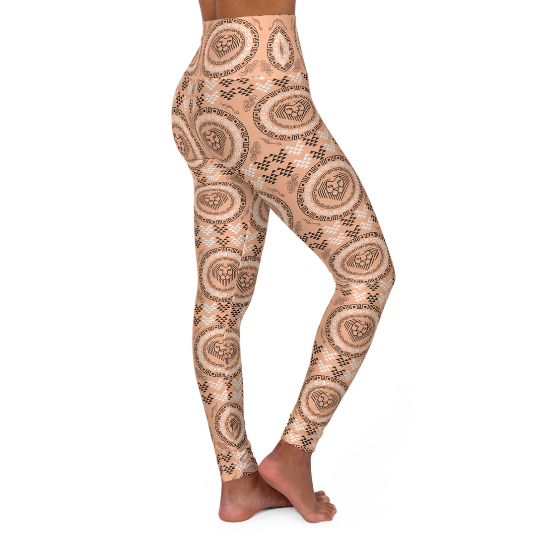 Peach Lion Head Yoga Leggings