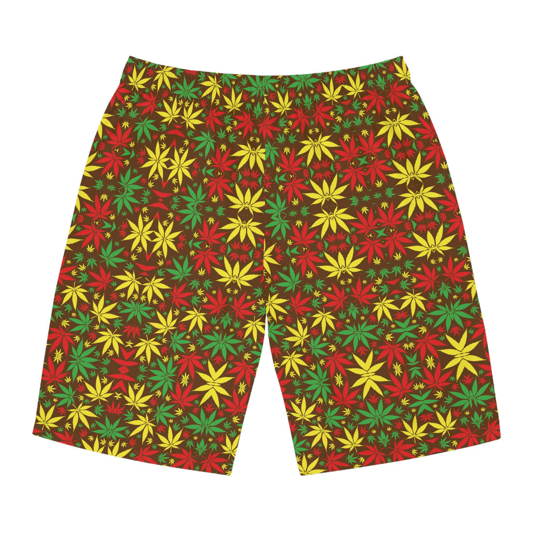 Brown Rasta Toned Men's Board Shorts (AOP)