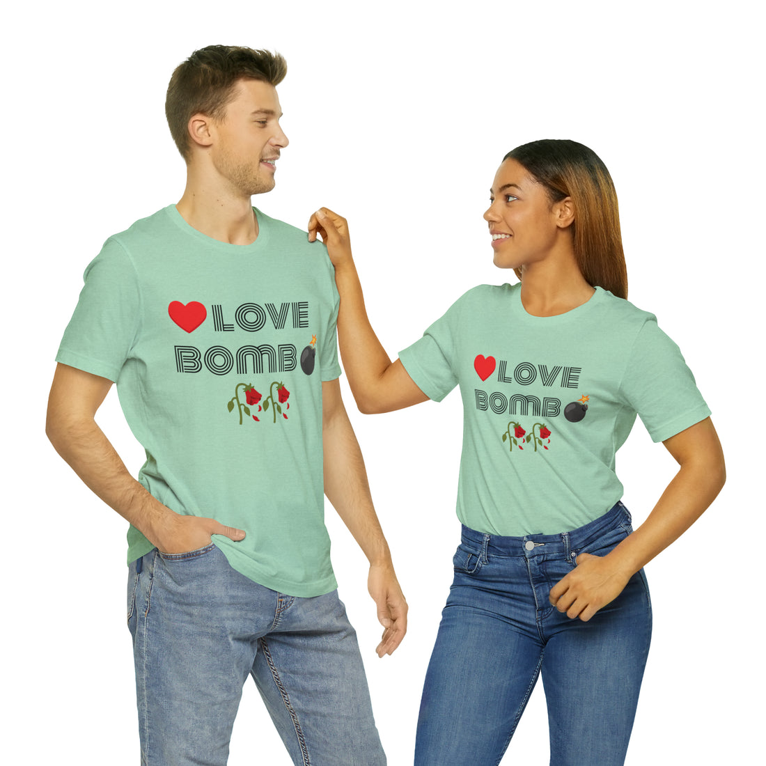 Unisex Love Bomb Typography Jersey Tee