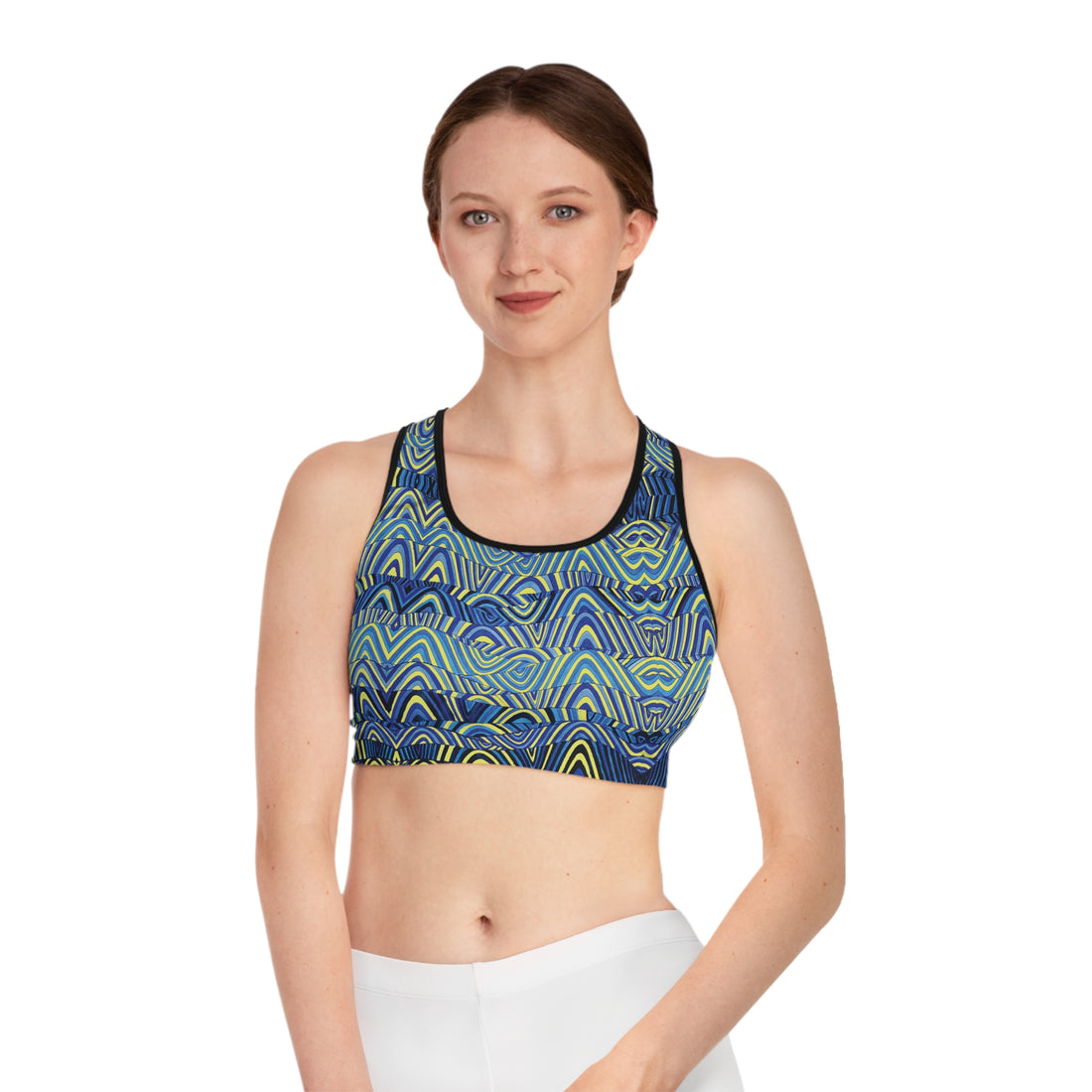 Canary Sonic (AOP) Racerback Sports Bra