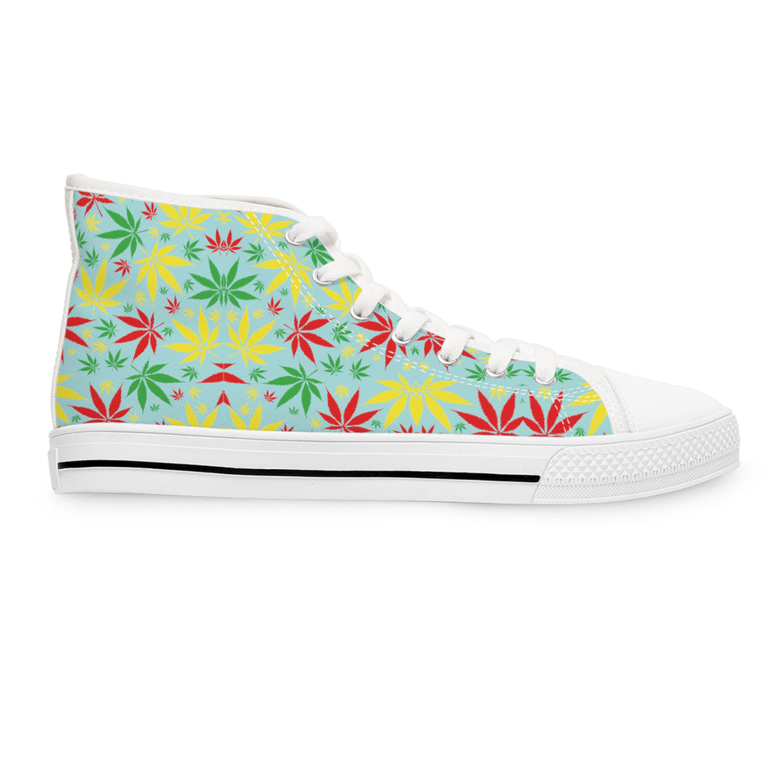 Icy Blue Tropical Rasta Toned Women's High Top Sneakers