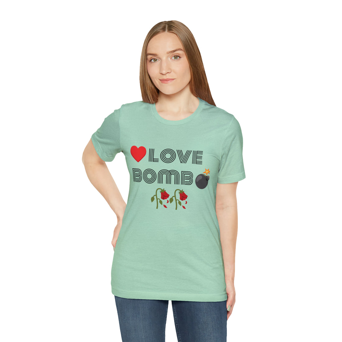 Unisex Love Bomb Typography Jersey Tee