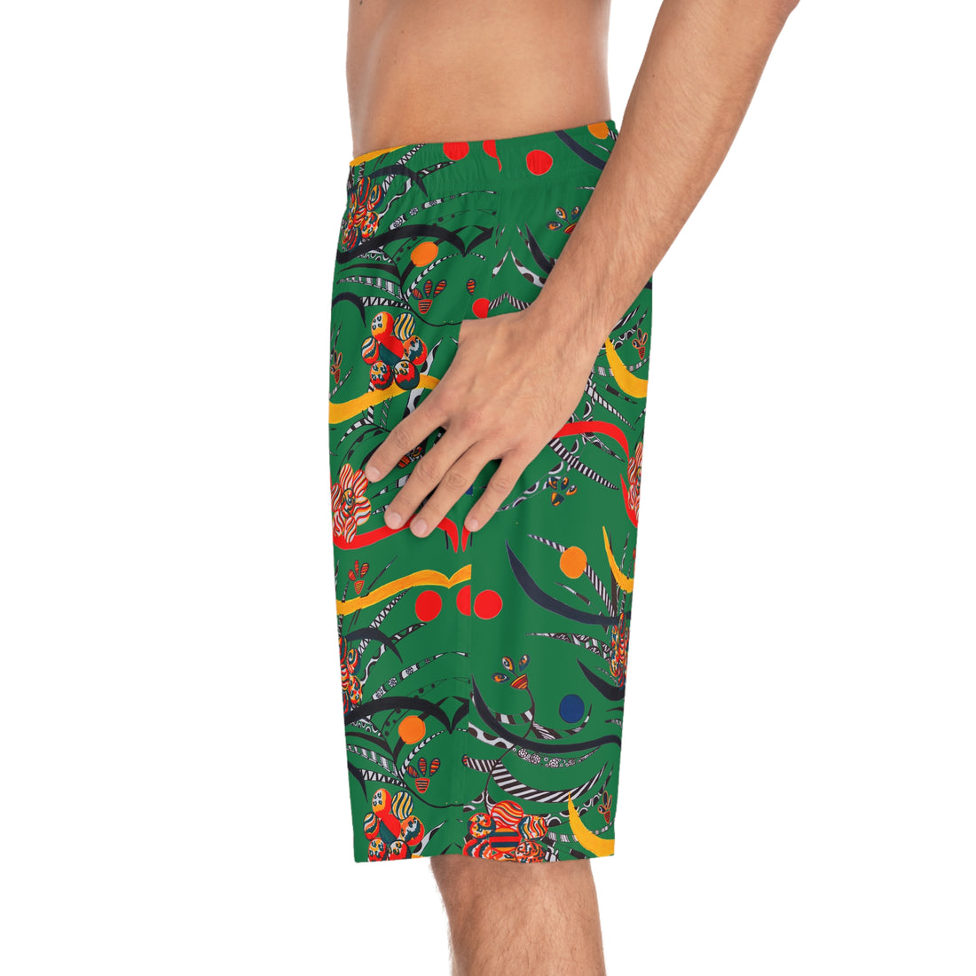 Emerald Wilderness Print Men's Board Shorts (AOP)
