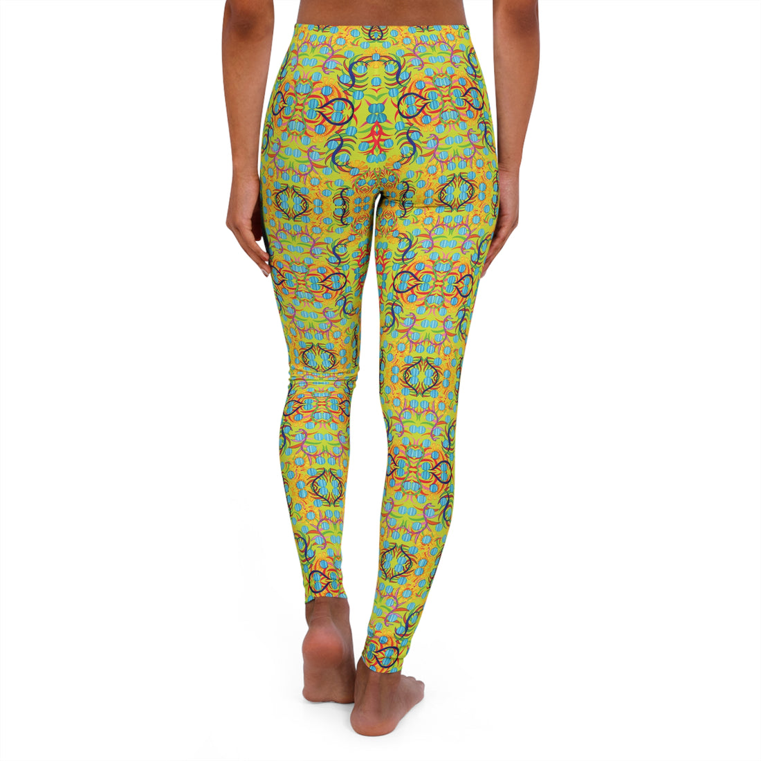 Lime Sunflower Spandex Leggings