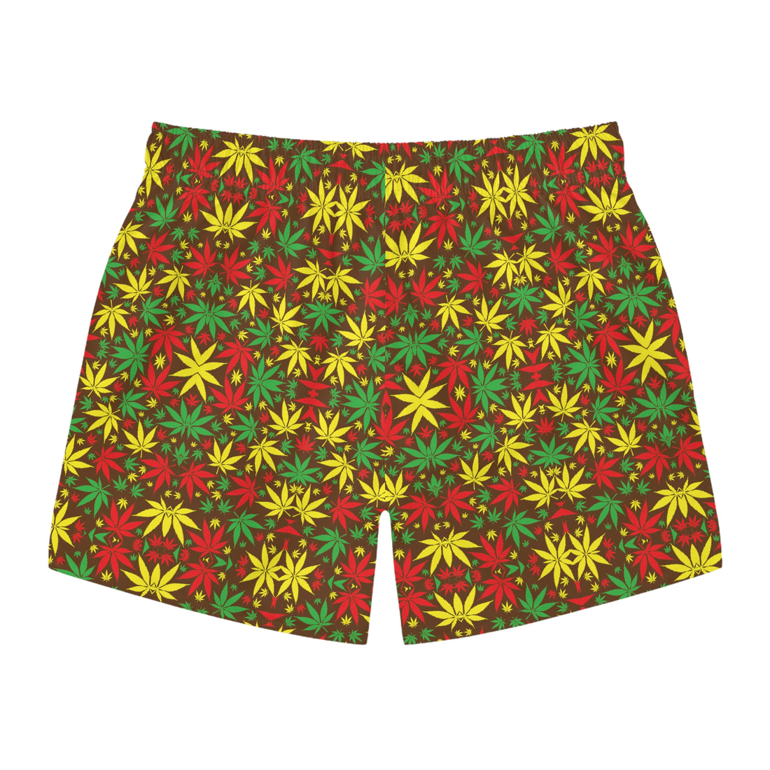 Brown Tropical Rasta Toned Swimming Trunks