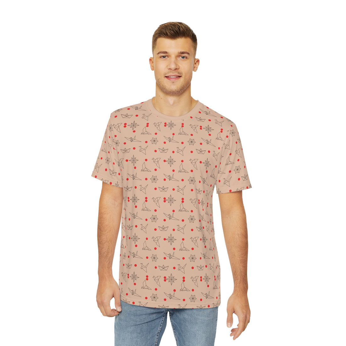 Nude Origami Men's Polyester Tee (AOP)