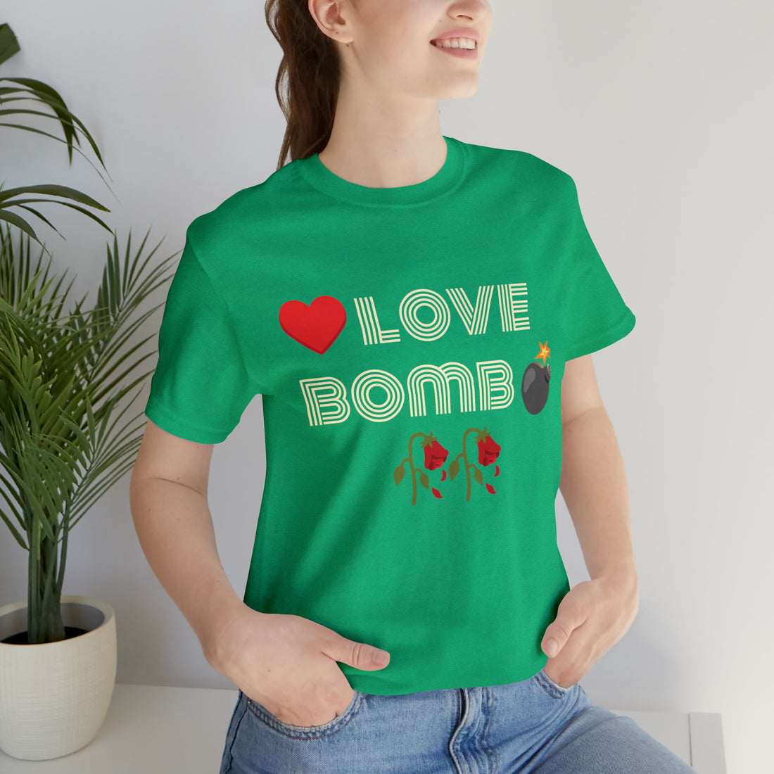 Unisex Love Bomb Typography Jersey Tee