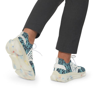 Icy Blue Tropical Minimalist OTT Men's Mesh Knit Sneakers