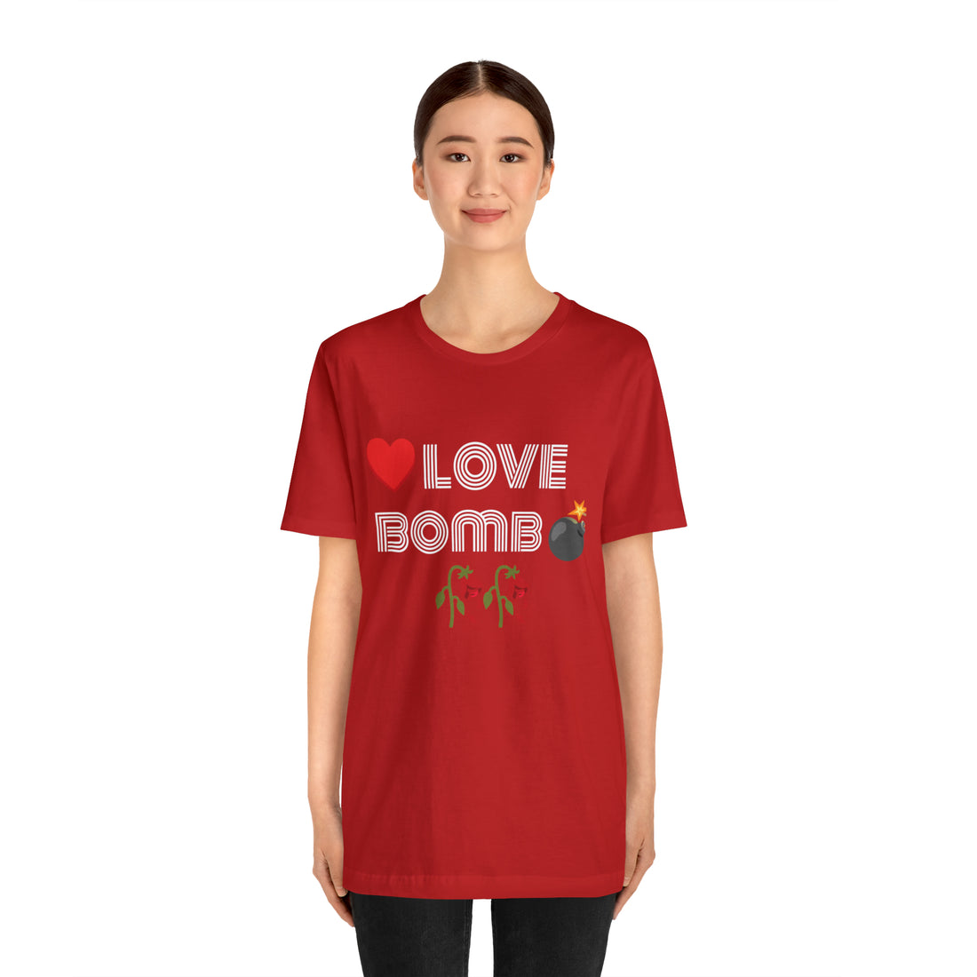 Unisex Love Bomb Typography Jersey Tee