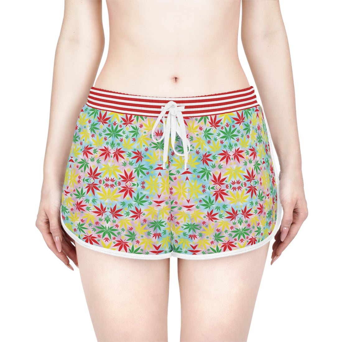 Multi Tye Dye Tropical Rasta Toned Relaxed Gym Shorts