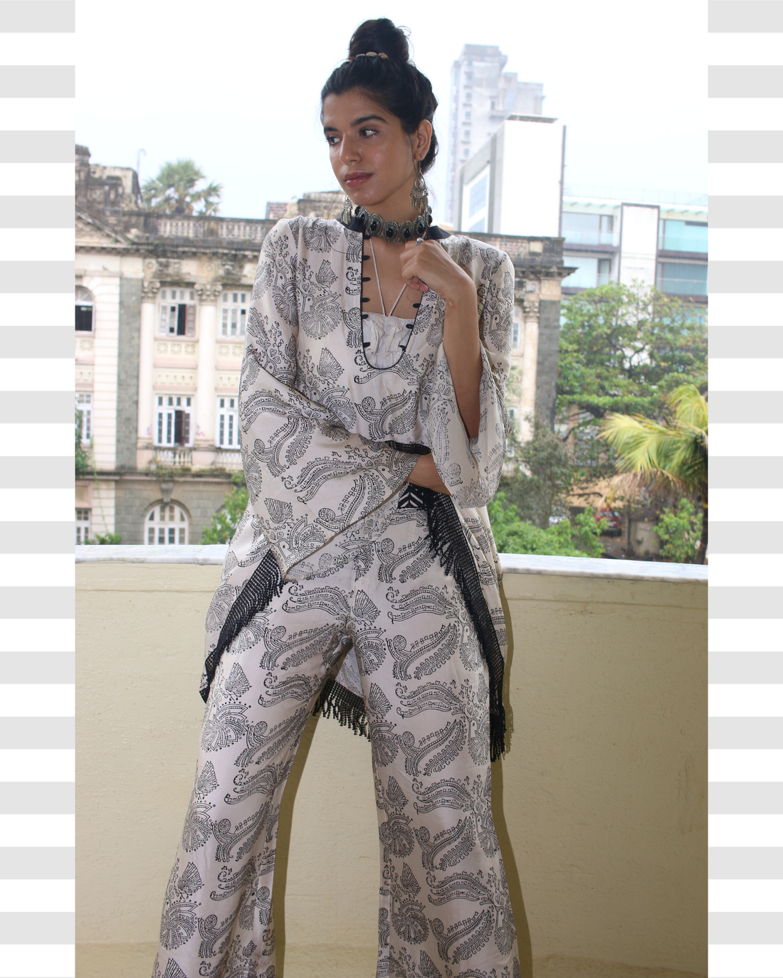 Obsidian monochrome Block print Co-ord