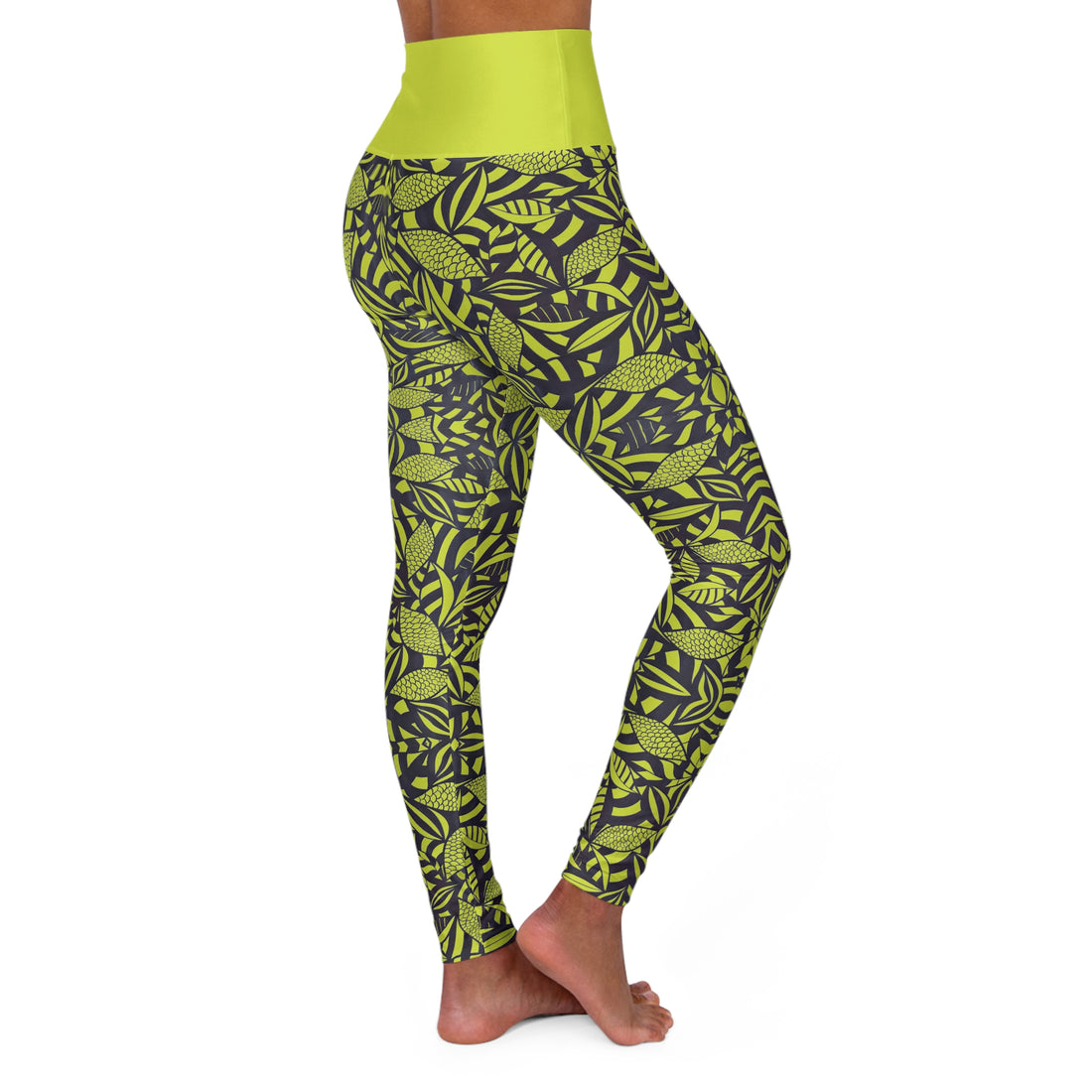 Lime Tropical Minimalist Yoga Leggings