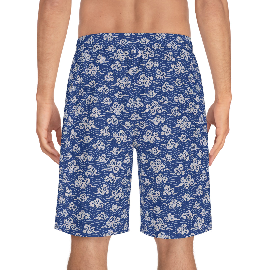 Blue Oriental Clouds Men's Board Shorts (AOP)