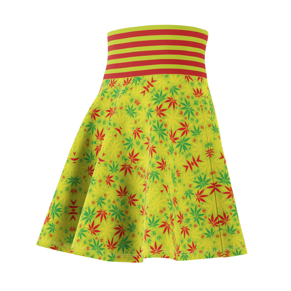 Lime Tropical Rasta Toned Skater Skirt