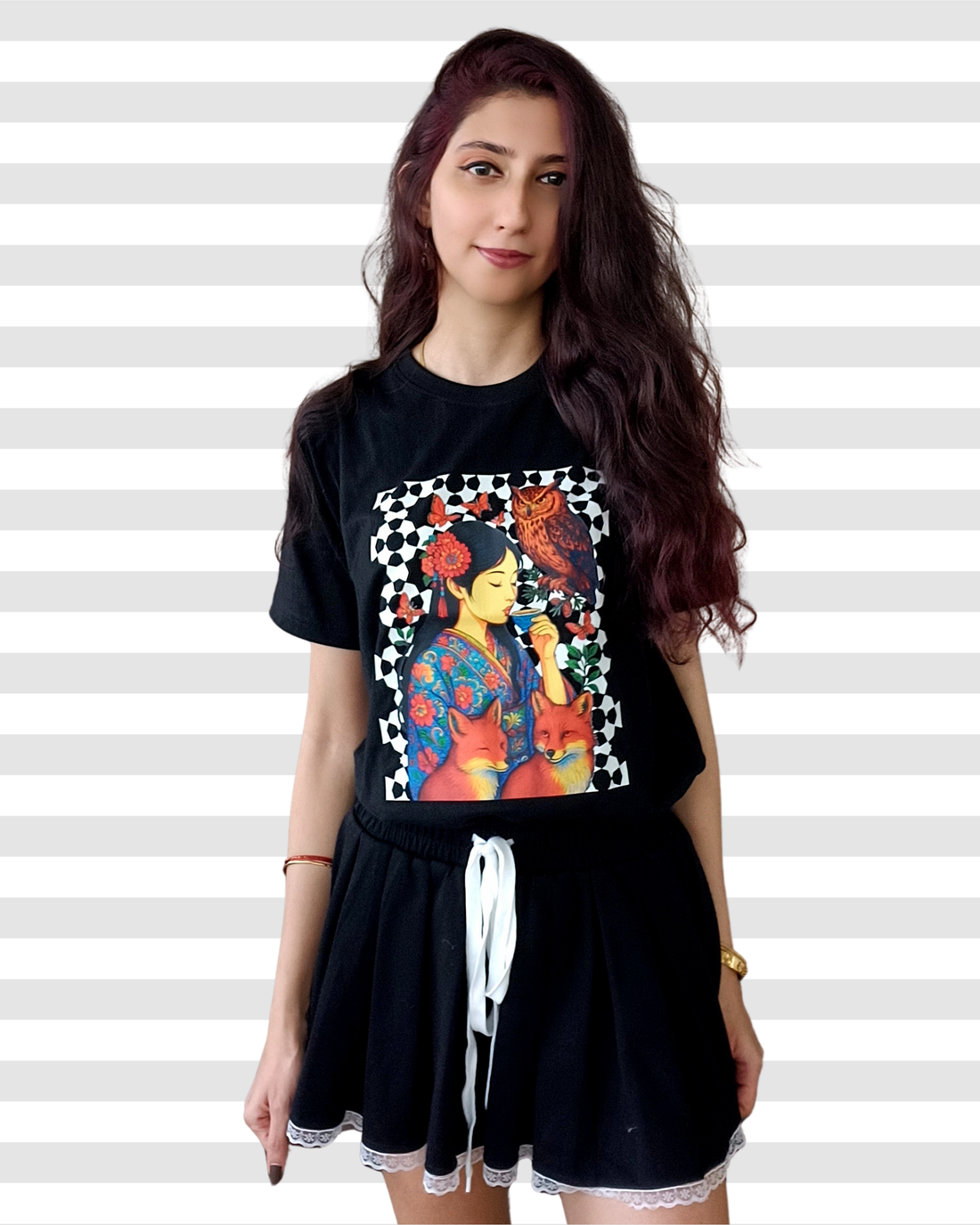 Japanese Ceremonial Chanoyu Cotton Tee For Women