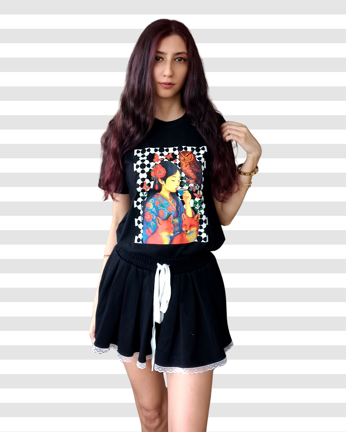 Japanese Ceremonial Chanoyu Cotton Tee For Women