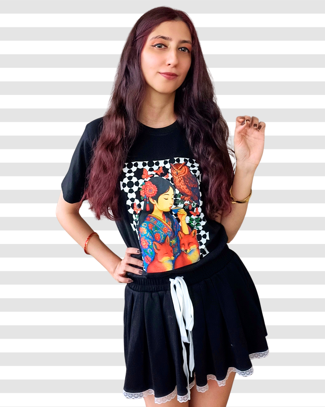 Japanese Ceremonial Chanoyu Cotton Tee For Women